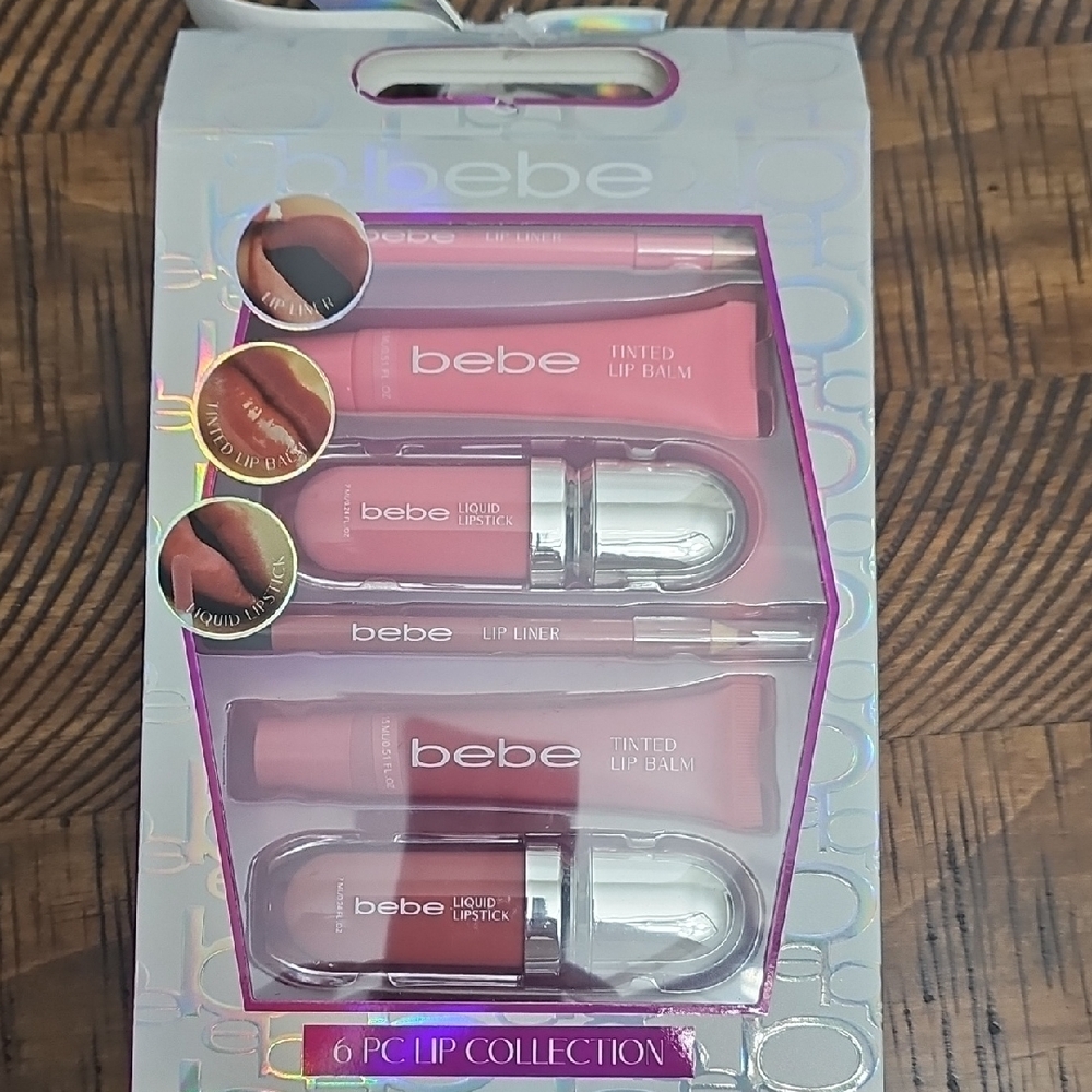 ⚡️Bebe 6 Pc Lip Collection Set Lip Balm Lip Tint Liquid Lipstick Lip‎ Liner New